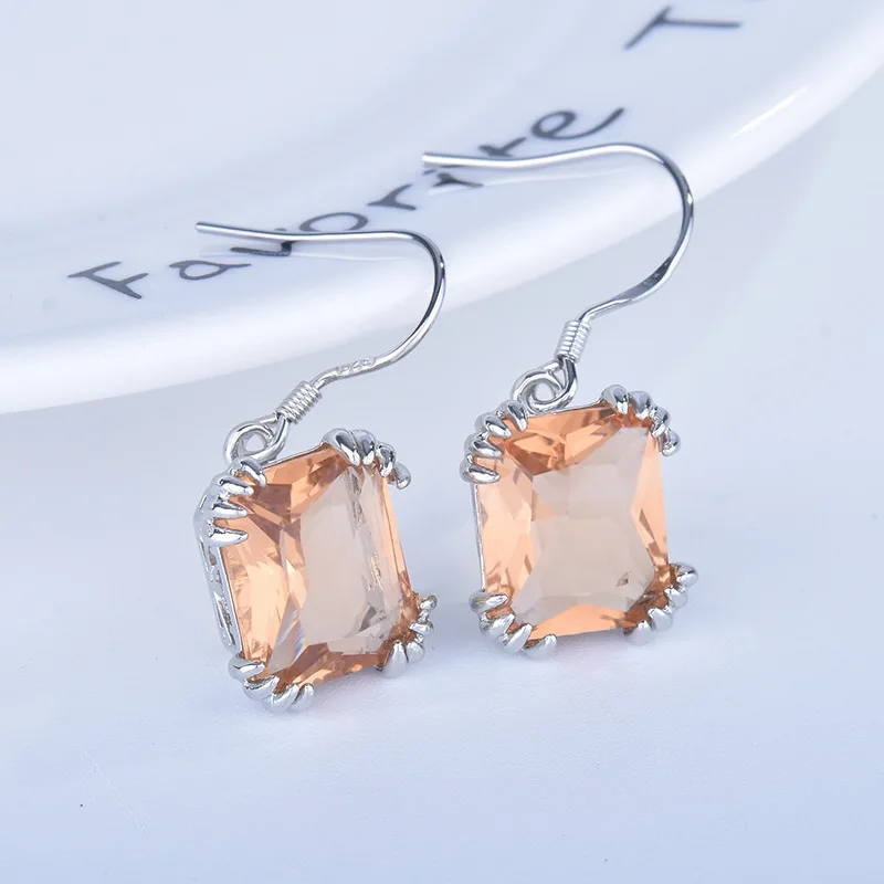 

Твердые 925 Висячие серьги из серебра 925 пробы для женщин, Цвет топаз вечерние аксессуары Свадебные украшения серьги рождественские подарки