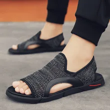 Г. Летние новые стильные мужские сандалии тканые сандалии модные легкие дышащие легкие шлепанцы