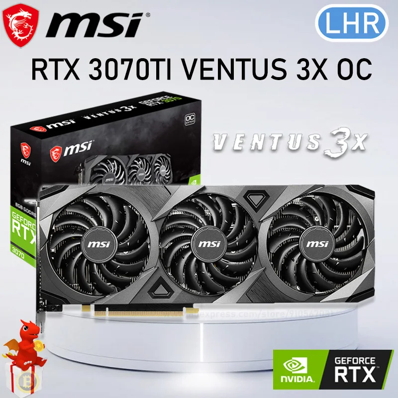 GDDR6X MSI RTX 3070 TI VENTUS 3X OC LHR Graphics 3070Ti видеокарта 19000 бит МГц HDCP тройной вентилятор