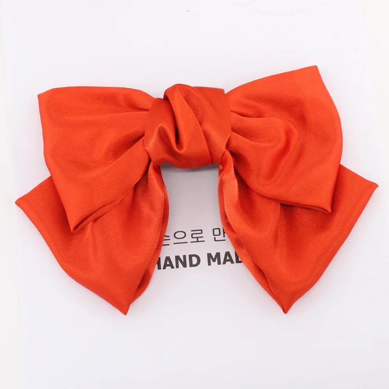 358 orange red Модная шелковая ткань большие заколки для волос лента для волос для женщин заколки для волос аксессуары для волос для девочек двухслойная шпилька gumki do wlosow - Цвет: 358 orange red