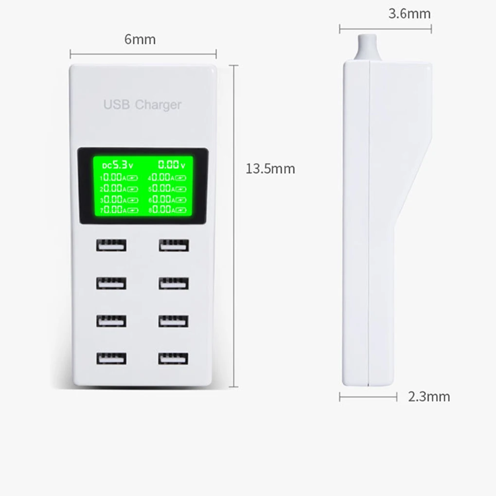 8 usb портов 40 Вт мобильный телефон планшет Смарт быстрое зарядное устройство ЖК-дисплей Напряжение тока экран Зарядка адаптер