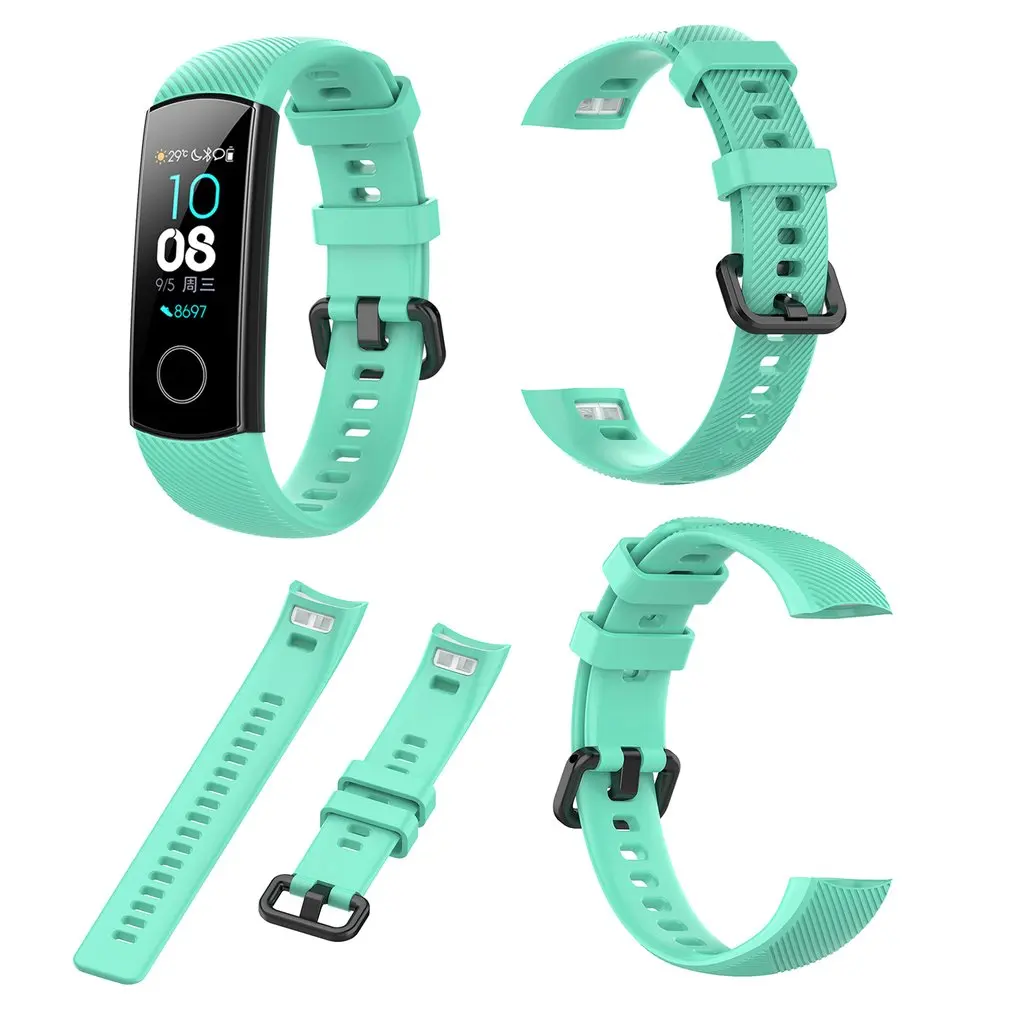 Silikon Bilek ремешок для huawei Honor Band 5 Стандартный Смарт-Браслет спортивный сменный ремешок браслет ремень - Цвет: lake blue