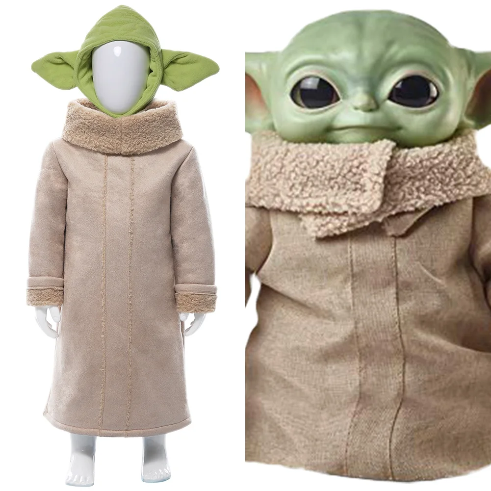 Kids Child Star Cosplay Wars The Mandalorian Baby Yoda Cosplay Costume Robe Coat Halloween