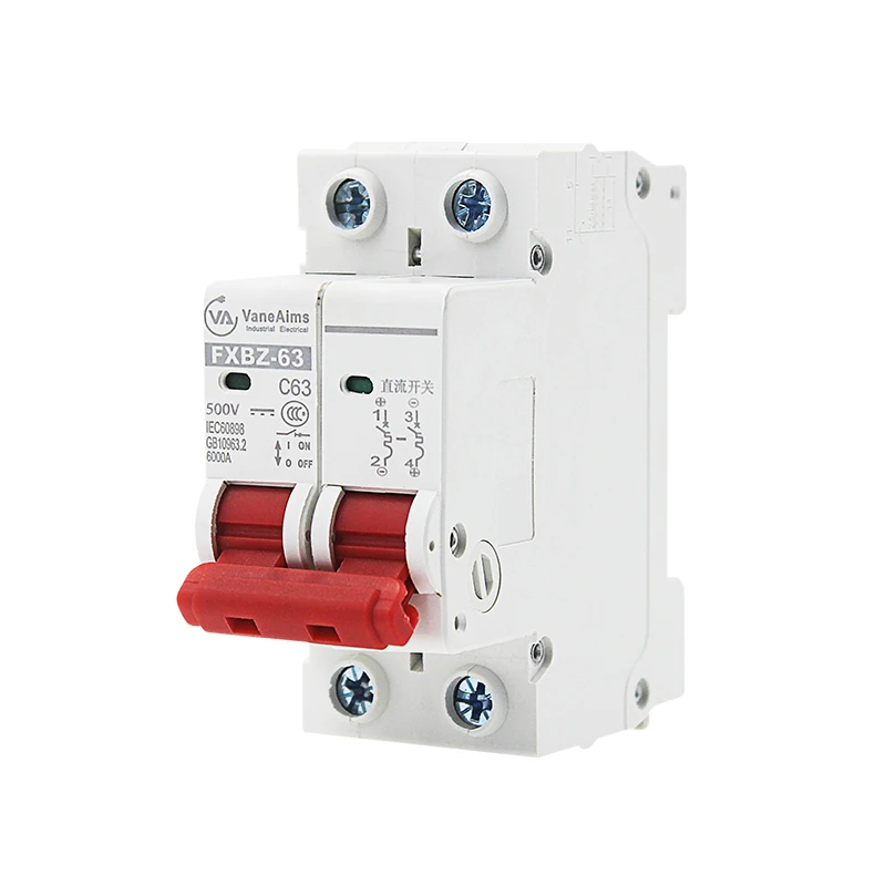 MCB 2P DC 500 в солнечный мини-выключатель 6A/10A/16A/20A/25A/32A/40A/50A/63A DC Воздушный выключатель