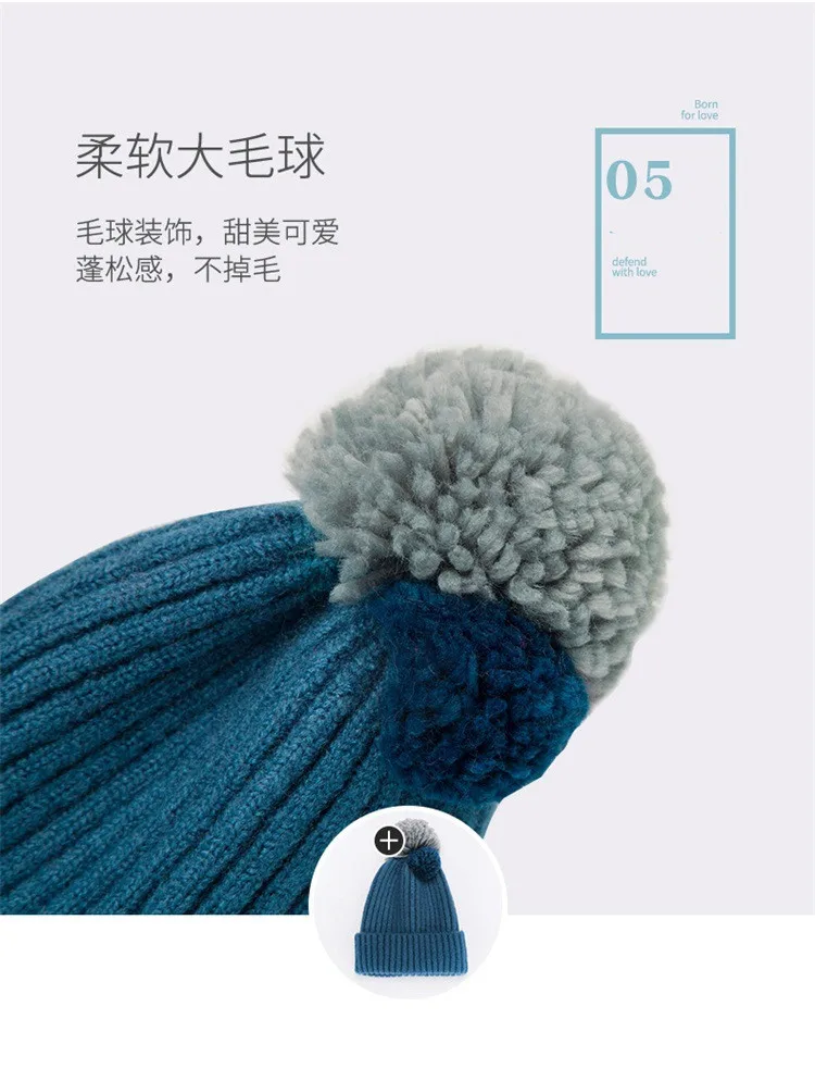 Новая зимняя детская теплая Толстая вязаная шапка, шарф, перчатка, комплект из 3 предметов, детские плюшевые шапочки, шапка, шарфы-кольца