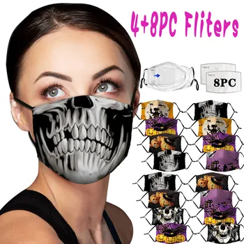 

Adult Halloween Print Running Windproof Anti-spitting Protective Washable Mask Mascarilla Reutilizable Masque De Protection