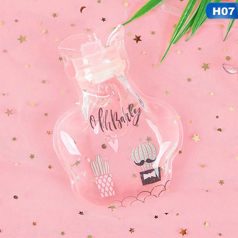 H07 1 шт. Мультяшные Kawaii Animal прозрачные ручные Po теплые портативные бутылки для воды ручной Подогрев ног наполнение водой бутылки для горячей воды - Цвет: H07