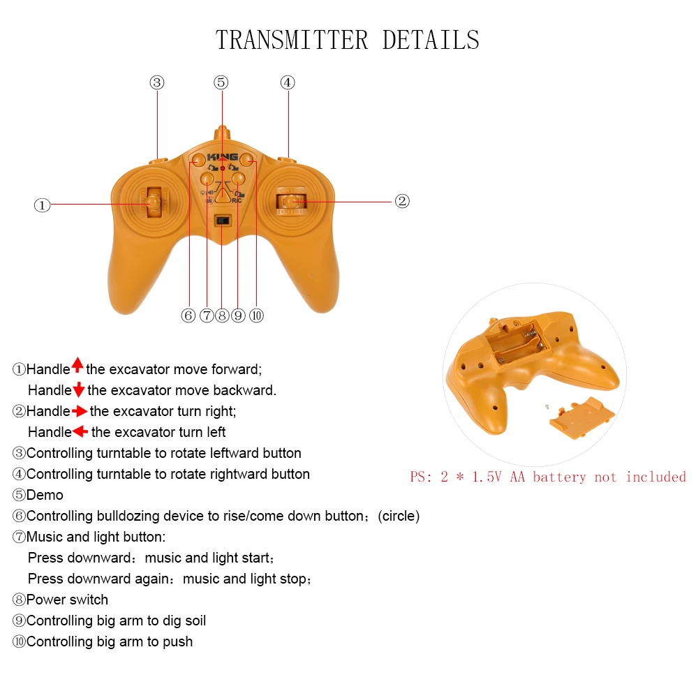 2.4GHz 11CH Alloy Engineering Truck Electronic Metal Excavator Heavy Machinery RC Toys Car Truck HuiNa 1510