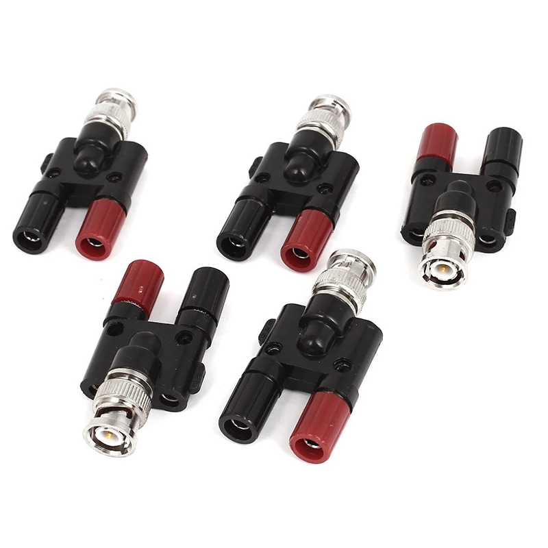

Promotion! BNC Male Plug to Two Banana Female Jack Coaxial Connector Adapter 5pcs