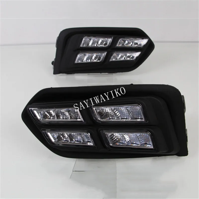 1 комплект для Honda City DRL, дневной ходовой светильник с желтым поворотным сигналом, противотуманная фара, светодиодный, аксессуары