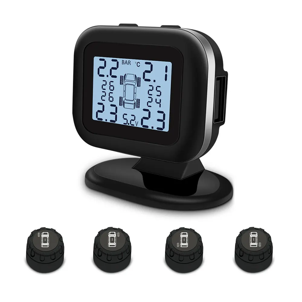 Universal High Temperature Alarm Tire Pressure Monitoring System Gauge