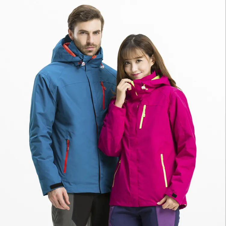 

New Style Outdoor Waterproof Jacket Men And Women COUPLE'S Solid Color Two-Piece Set Three-in-One Raincoat Jacket