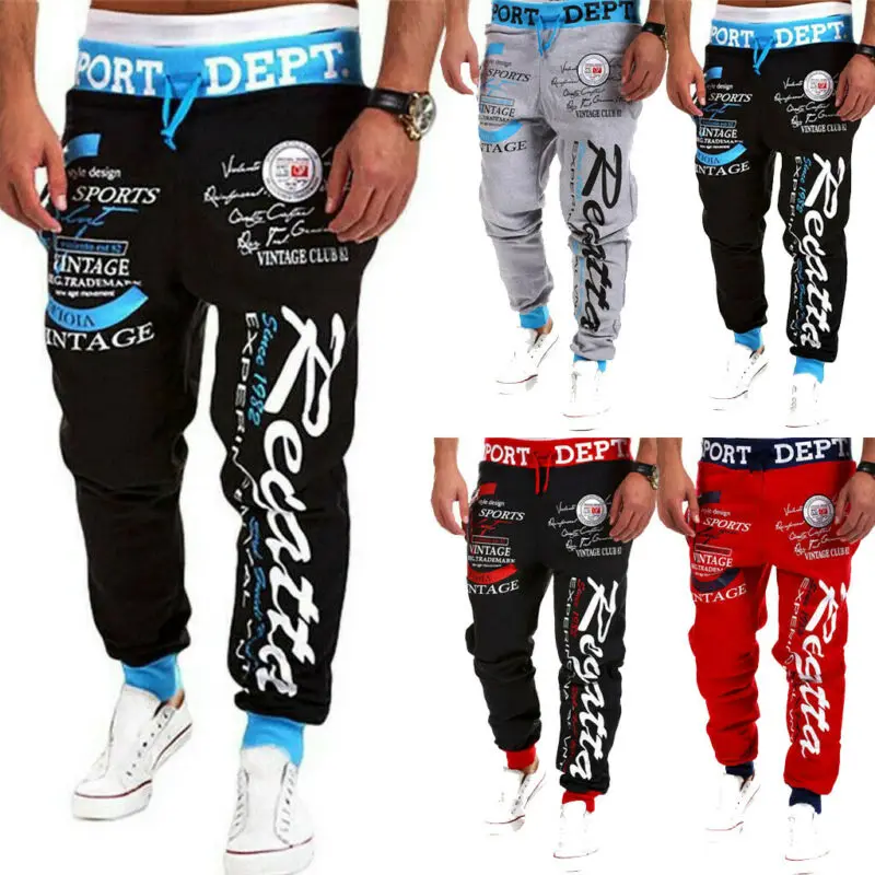 Los hombres Jogger pantalones de chándal de deporte Delgado correr holgado Casual pantalones ropa deportiva pantalones Hip Hop Streatwear hombres Jogger