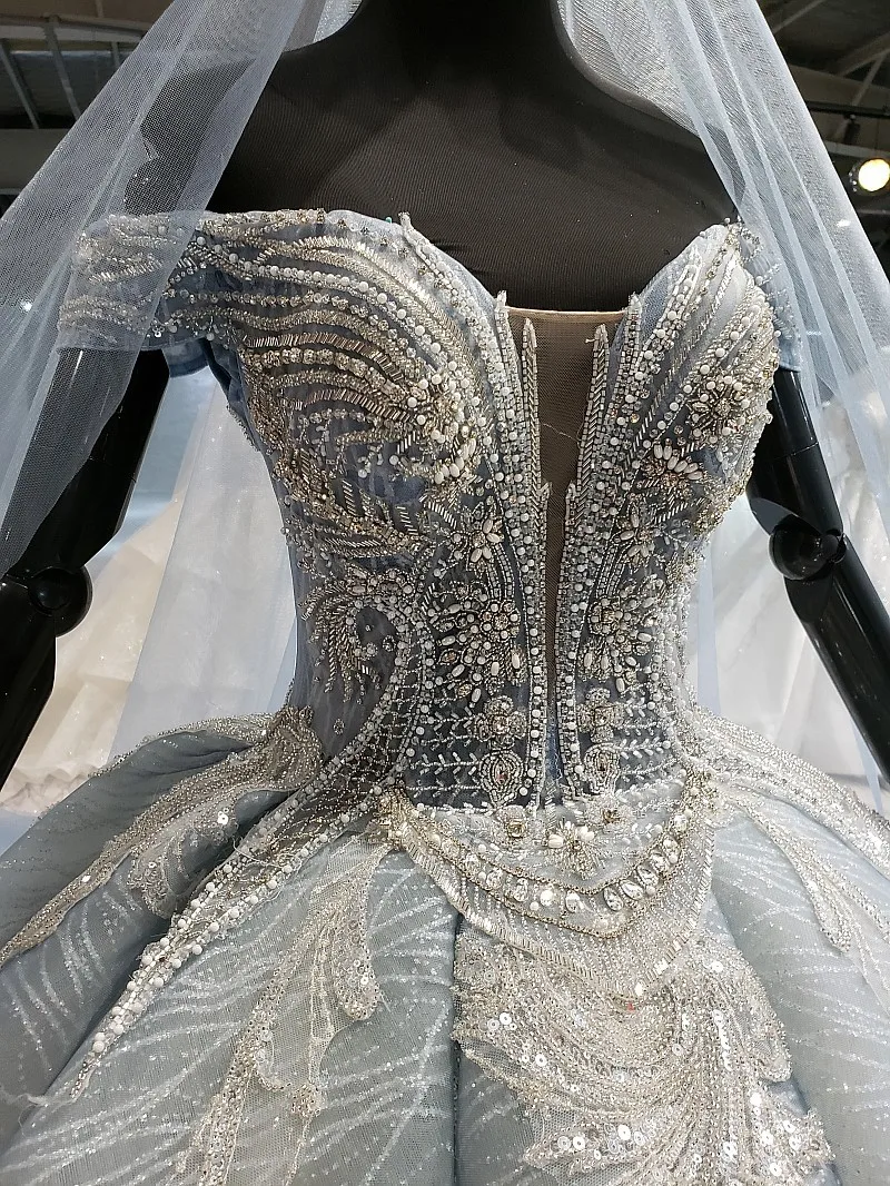 BacklakeGirls Robe Mariage голубое свадебное платье Многоуровневое сексуальное свадебное платье с v-образным вырезом и открытыми плечами Пышное Бальное платье для невесты Trouwjurk