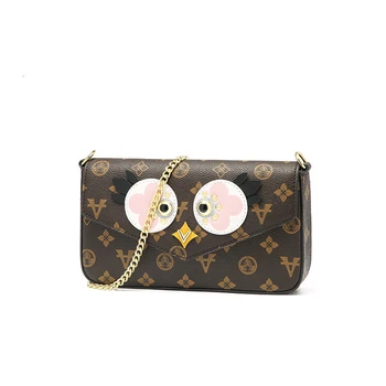 

Quality Leather Cross Body Bag for Women 2020 New Stylish Eyes Pattern Single Shoulder Messenger Bags Ladies Fashionable Purses