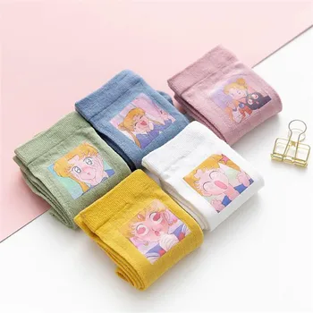 

Kawaii Sailor Moon Socks Female Harajuku Vintage Cotton Short Socks Girls Streetwear Funny Socks With Print Cute Cotton Meias