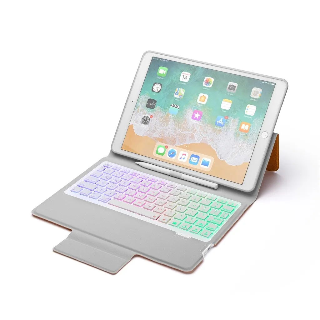 20% Bluetooth клавиатура чехол с карандашом держатель для iPad pro/Air 10,5 дюймов с подсветкой Клавиатура чехол карандаш держатель