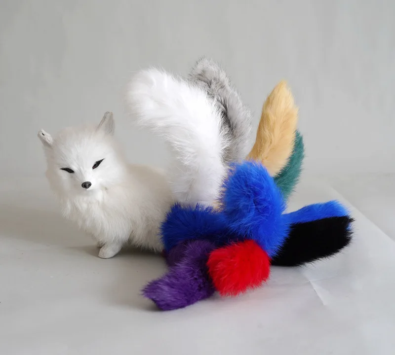 Cute Nine-tailed Fox Plush Doll Simulated Animal Stuffed Toy Model Decor Gift 
