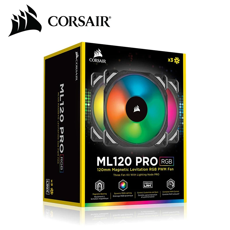 Corsair ML120/ML140 PRO 120 мм 140 мм Премиум магнитная левитация RGB светодиодный PWM вентилятор