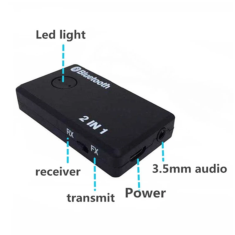 3,5 мм беспроводной 2 в 1 Bluetooth приемник адаптер ключ передатчик музыка аудио стерео#8