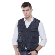 ZYNNEVA USB Infrared Smart Heated Vest Men Autumn Winter Heating Waistcoat Cotton Fiber Warm Clothing Multi Pocket Vest P813