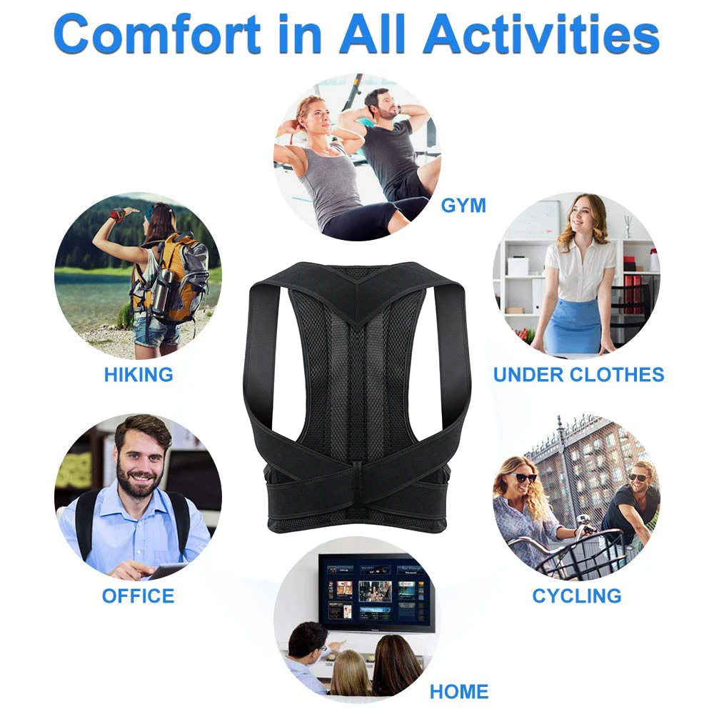 Adjustable Posture Corrector Back Support Shoulder Lumbar Brace Support Corset Back Belt Posture Correction for Men 2