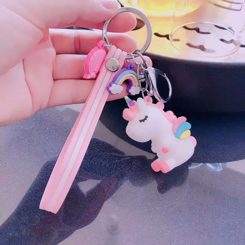 unicorn 1 Высокое качество модные шарфы держатель для ключей лента бант изысканный из искусственной кожи брелоки в виде кисточки женская сумка подвеска - Цвет: unicorn 1