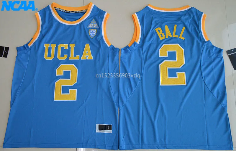 Новое поступление высокое качество UCLA Lonzo мяч#2 футболка колледжа Джерси S-XXXL