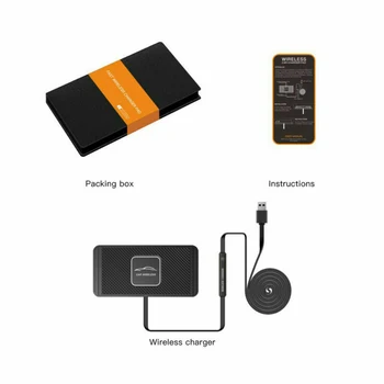 

High Quality Car Office Qi Wireless Charger Non-slip Shockproof Silicone Fast Charging Pad Mat Wreless Charger Accessorie