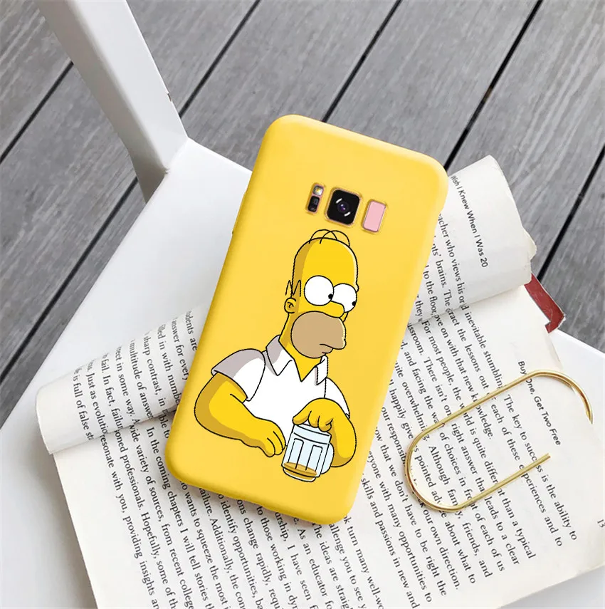 Забавный чехол для телефона Homer J. Simpson, Черный силиконовый чехол для Samsung Galaxy S8 s9 plus s10 plus note 9, Мягкая матовая задняя крышка с рисунком, сумка
