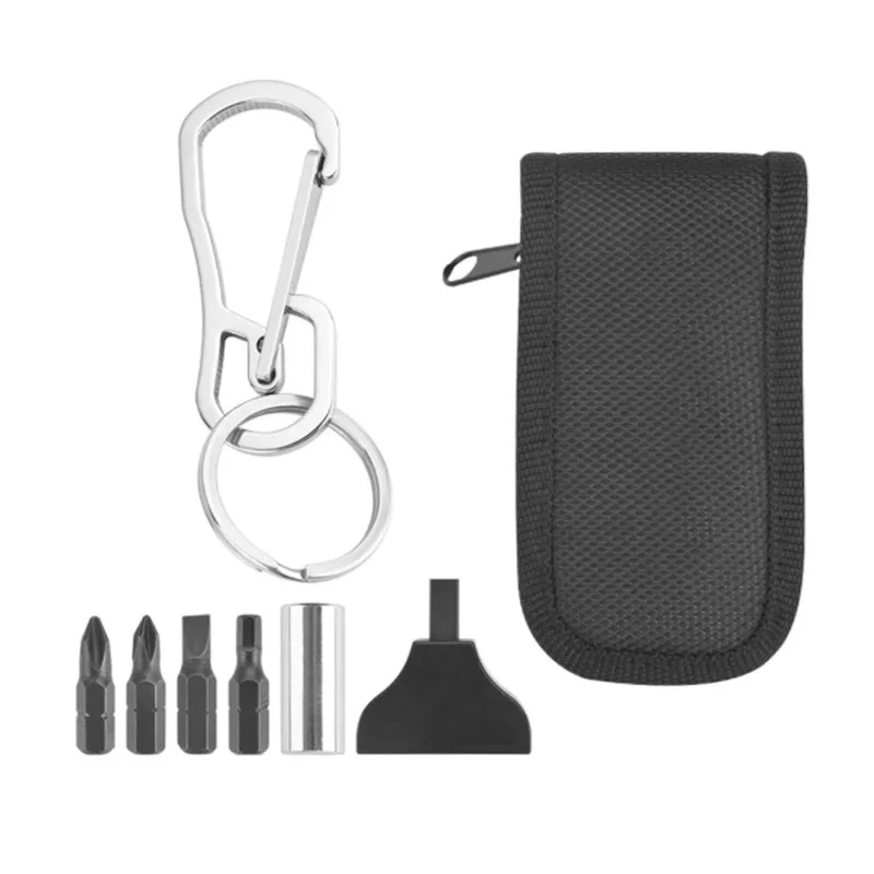 

Carabiner Keychain Multi-functional Bottle Opener EDC Tool Screw Driver Anti-Lost Quick Release Heavy Duty Key Chain Hook