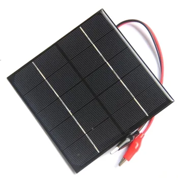 

BUHESHUI 3W 5V Solar Cell Monocrystalline Solar Panel+Crocodile Clip For Charging 3.7V Battery Solar Charger 132*132MM
