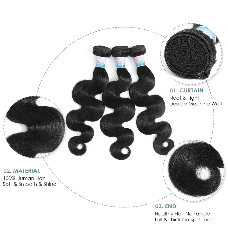Emol Hair Body Wave Hair Bundles 100% Human Hair Weave Bundles Non-remy Brazilian Hair Bundles 1/3/4 Pieces/Lot Emol Hair Body Wave Hair Bundles 100% Human Hair Weave Bundles Non-remy Brazilian Hair Bundles 1/3/4 Pieces/Lot