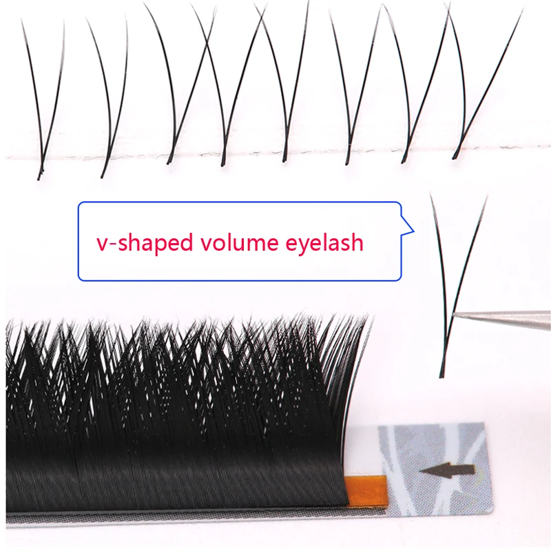 V shape YY и V наращивание ресниц v-shaped объем ресниц в одну секунду v наращивание ресниц в секунду двойные кончики естественные супер мягкие - Цвет: V shape
