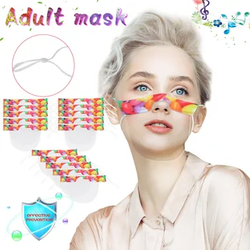 

1/5/10/15PCS Mini Shield Washable Reusable Comfortable Mask Transparent PVc Visual Mask Mouth Caps Reusable Mouth Mask Wa