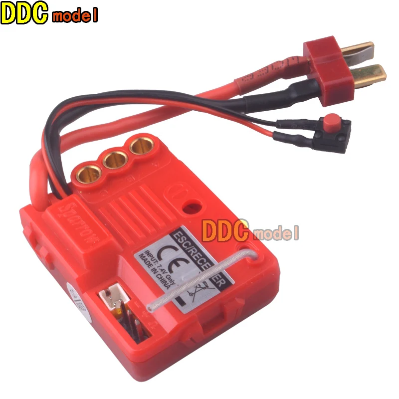 Récepteur ESC HAIBOXING M16110 avec câbles de connexion et dissipateur thermique.