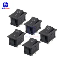 Diymore 5 pièces/lot KCD1-101 2Pin interrupteur marche/arrêt/KCD1 3Pin interrupteur marche/arrêt Snap 6A 250V 10A 125V SPST interrupteur