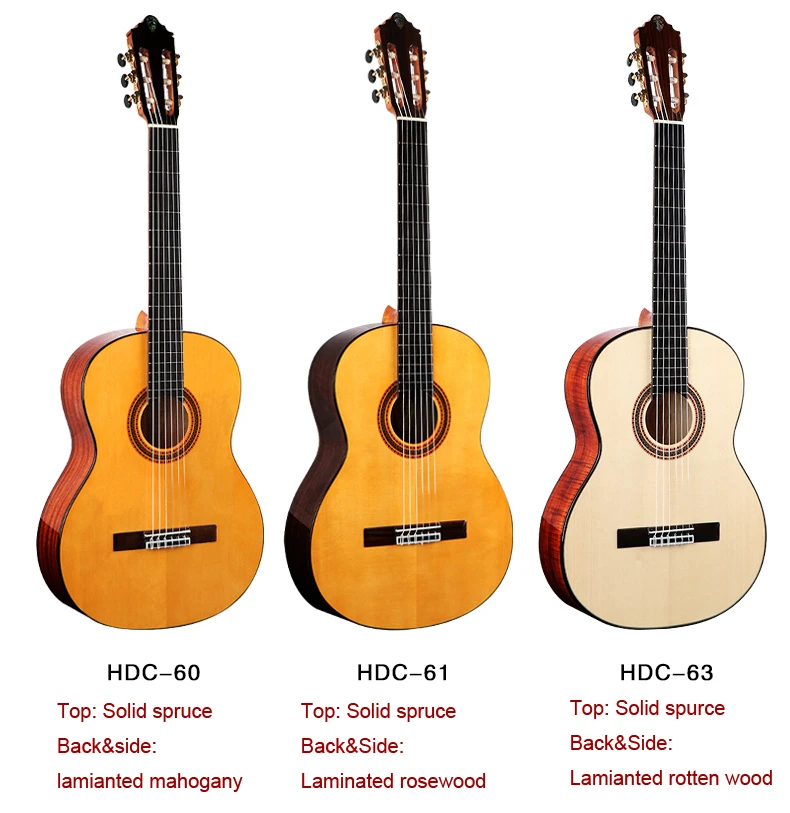 Dadarwood HDC-60 HDC-61 HDC-62 HDC-63 HDC-64 39 дюймов одноцветным верхом, Классическая Гитары, Гитары ra классической