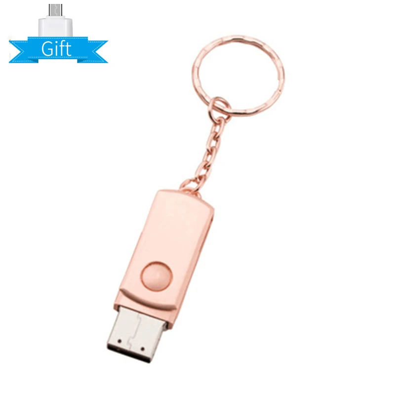 UBS U диск ключ карта памяти usb 3,0 64 Гб водонепроницаемый usb флэш-накопитель 128 ГБ Флешка 32GB16GB 8 ГБ флеш-накопитель мини индивидуальный логотип - Цвет: free micro adapter