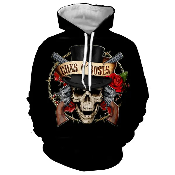 07 Толстовки с капюшоном с 3D принтом «Rock guns N' Roses», мужские/женские пуловеры в стиле хип-хоп, толстовки с капюшоном, повседневные спортивные костюмы для мальчиков, куртка, Sudaderas hombre - Цвет: 07