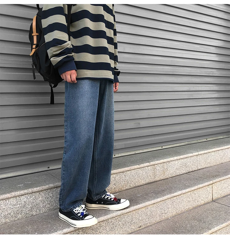 Privathinker, мужские свободные джинсы в стиле хип-хоп, мужские осенние джинсы, модные винтажные джинсы, Мужская одежда,, синие подростковые прямые брюки