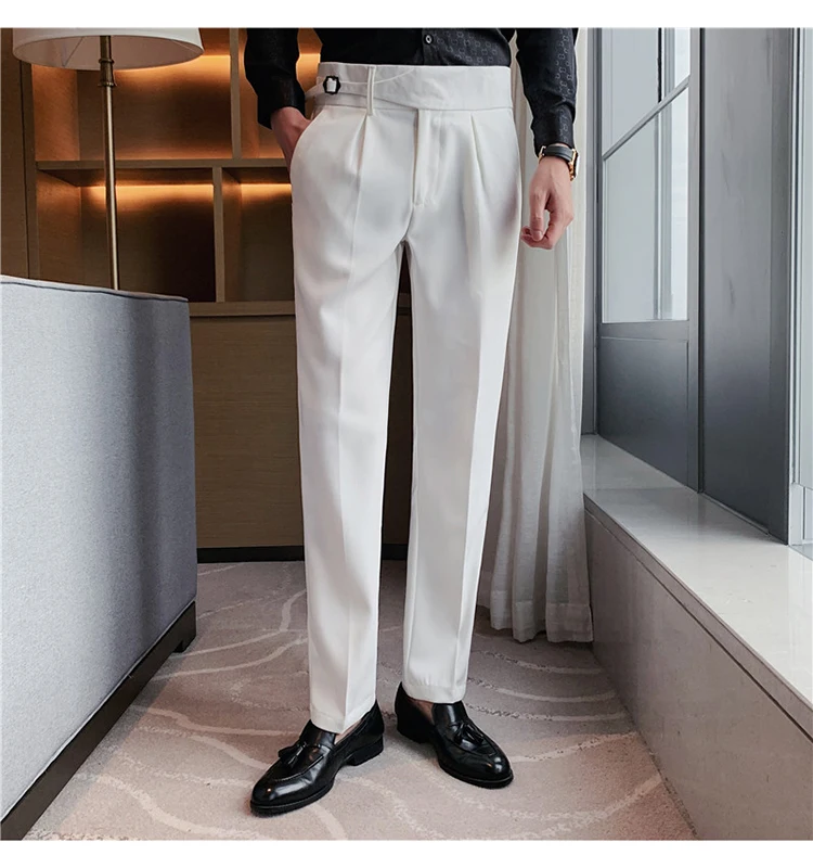 jersey harem pants 2021 Fashion Men's Business Formal Pants Pure Color Office Social Wedding Street Dress Business Casual Pants Slim Trousers 29-36 harem outfit