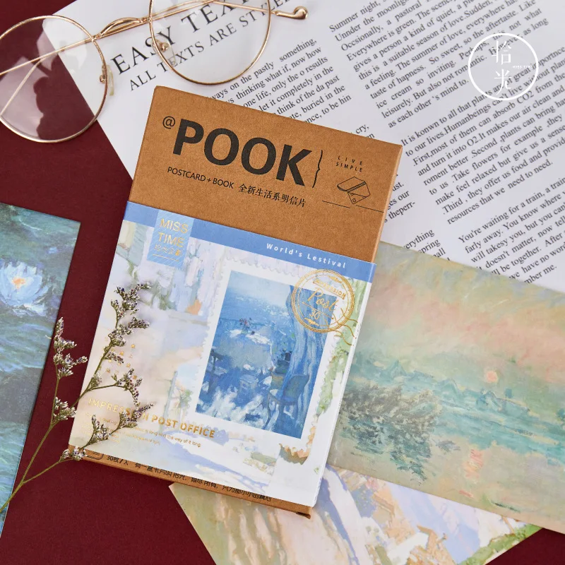 

30 шт./компл. Impression Post Office открытка Monet картина маслом поздравительные открытки Подарочные канцелярские принадлежности
