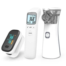 BGMMED Пульсоксиметр для пальцев и ручной ингалятор для астмы, ингалятор и инфракрасный термометр, семейный уход за здоровьем, пакеты для путешествий