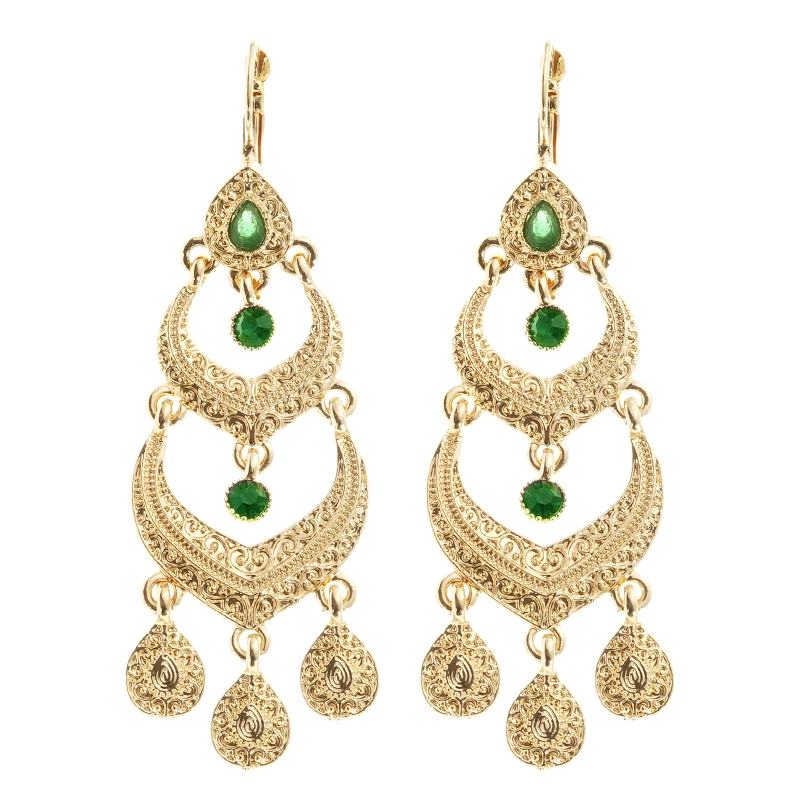 Moroccan Style Earrings for Women's Wedding Party Jewelry with Rhinestone Droplet Shape dangle earrings,drop earrings,pendant earrings,long earrings,dome teardrop earrings,crystal earrings