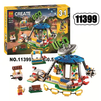 

611pcs 3-in-1 Fair Ground Carousel Friends Compatible With lepining Friends 31095 Children's Building Block Toys Gifts