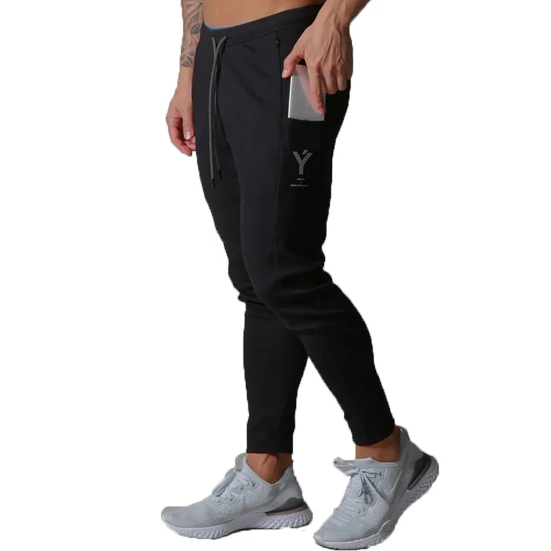 New Sweatpants Men Cotton Slim Jogging Pants Invisible Pocket Men's Gym