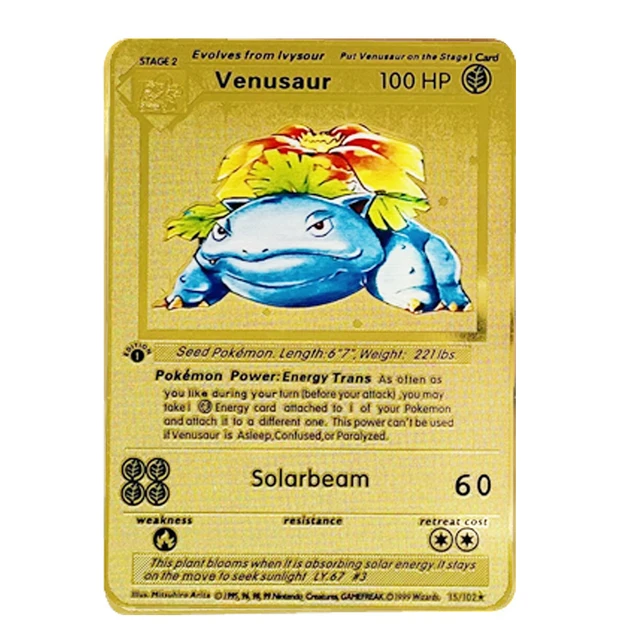 English Pokemon Card Charizard Venusaur Max Vmax Gx Gold Pokemon Gold Metal Card Collection Tag Team Sword And Shield Original 6