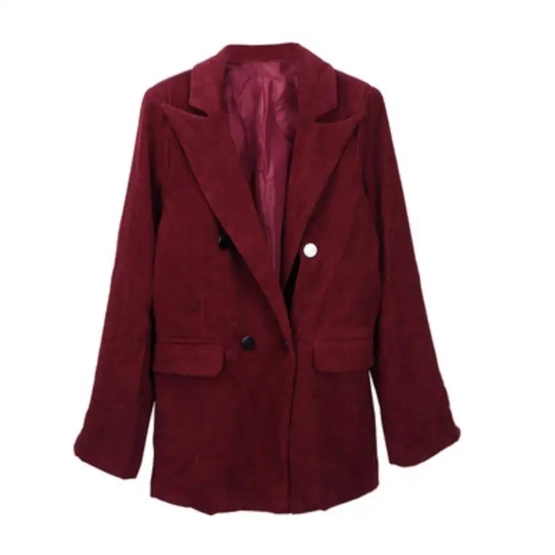 blazer Вельветовый пиджак женский ретро свободный костюм женский - Цвет: blazer