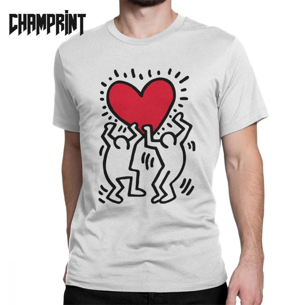 

Men Keith Haring T Shirt 100% Cotton Clothing Creative Short Sleeve Round Collar Tees Unique T-Shirt